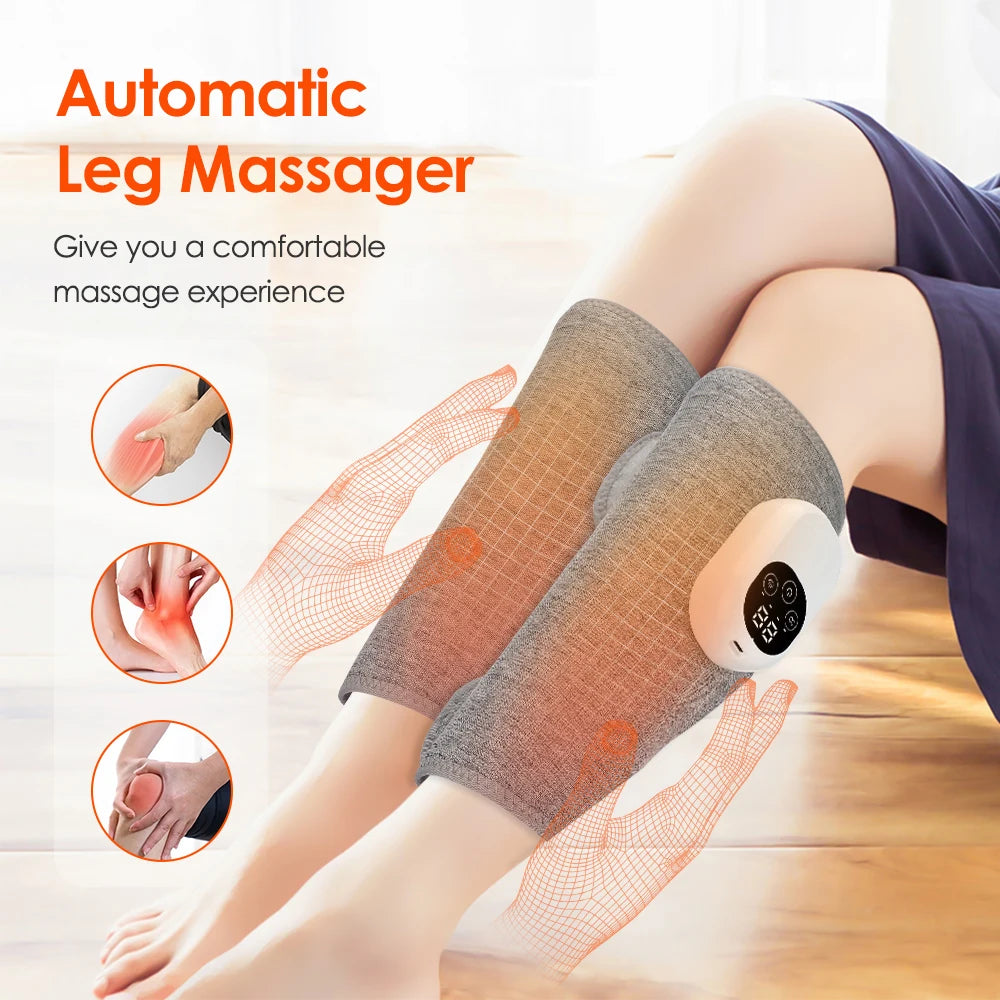 Wireless Heated Air Compression Leg Massager – Calf Relief, Muscle Relaxation & Leg Shaping
