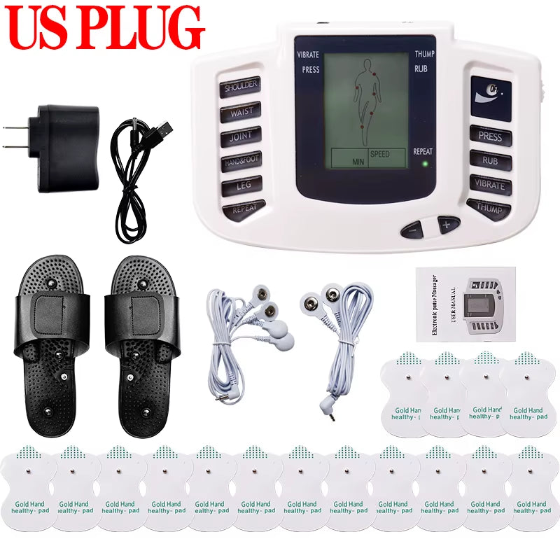 TENS EMS Muscle Stimulator & Slipper Massager – Acupuncture, Gua Sha, and Fat Burning Therapy