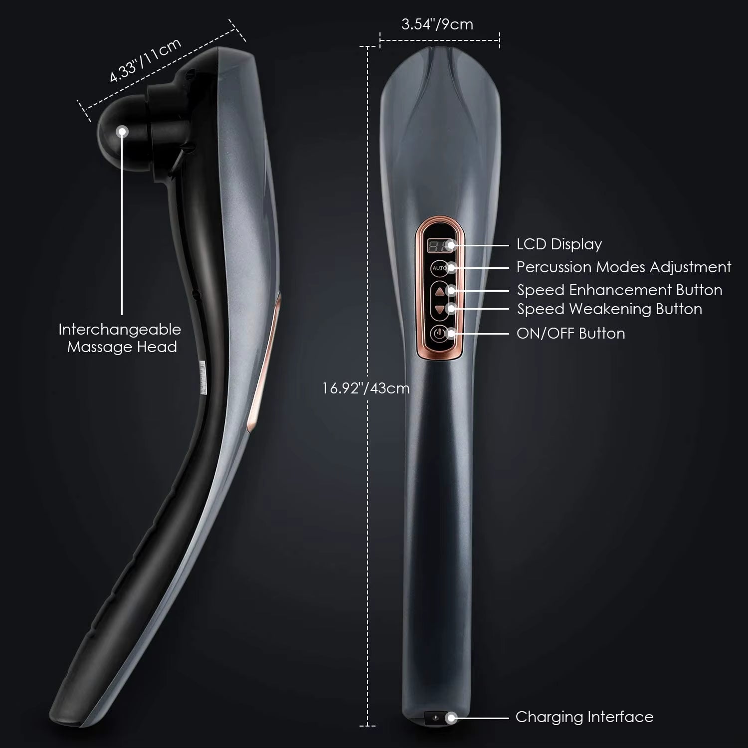 Cordless Handheld Back Massager for Deep Tissue Relaxation