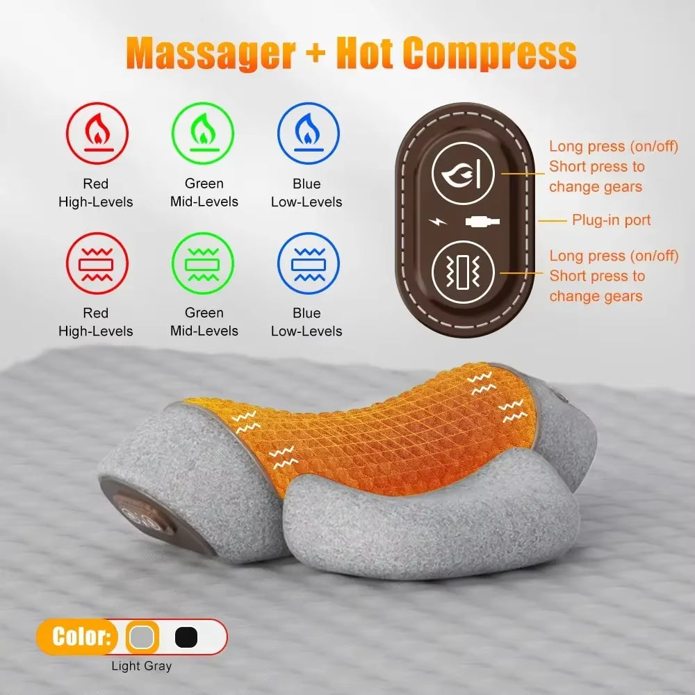 Experience Ultimate Neck & Spine Relief – Heated Electric Cervical Massage Pillow