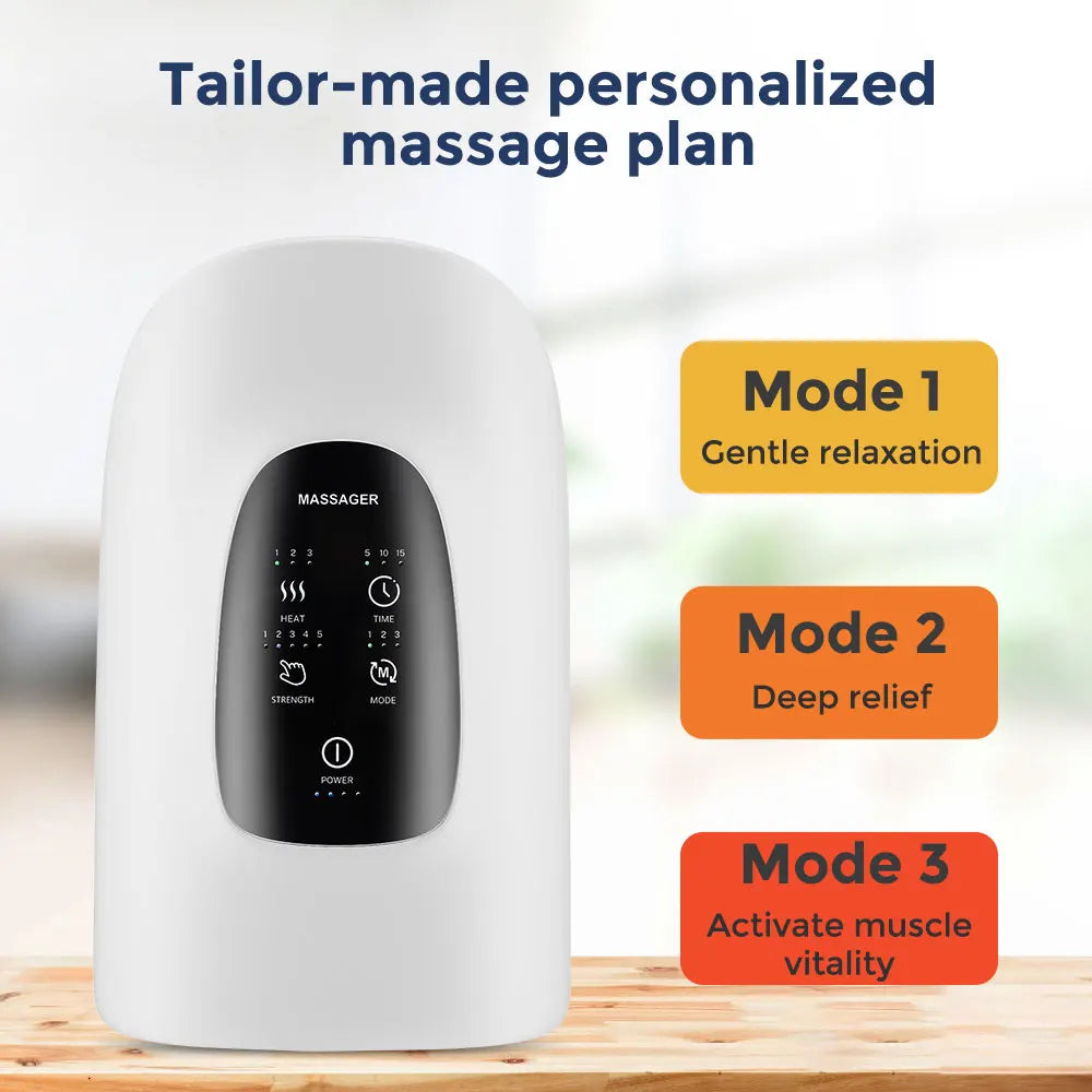 Heated Air Compression Hand Massager – Palm, Finger & Wrist Relief