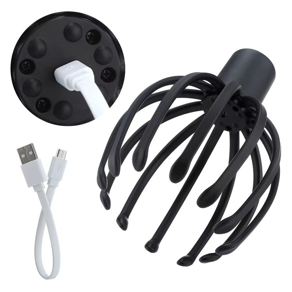Electric Octopus Claw Scalp Massager – Vibrating Stress Relief Head Spa