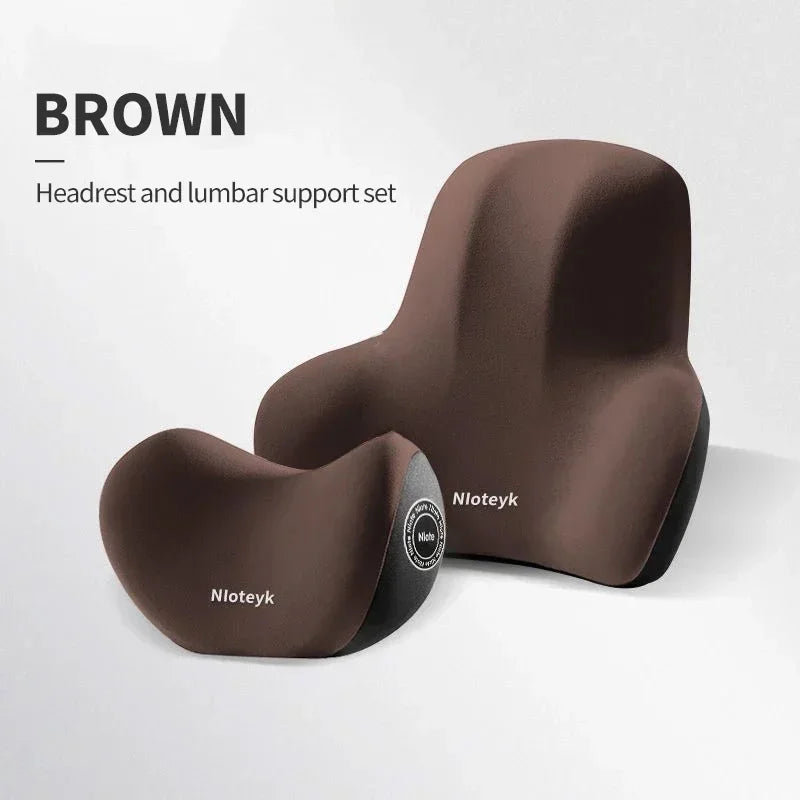 Car Memory Foam Neck & Lumbar Cushion – Ultimate Driving Comfort