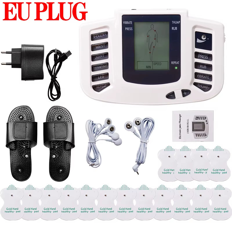 TENS EMS Muscle Stimulator & Slipper Massager – Acupuncture, Gua Sha, and Fat Burning Therapy