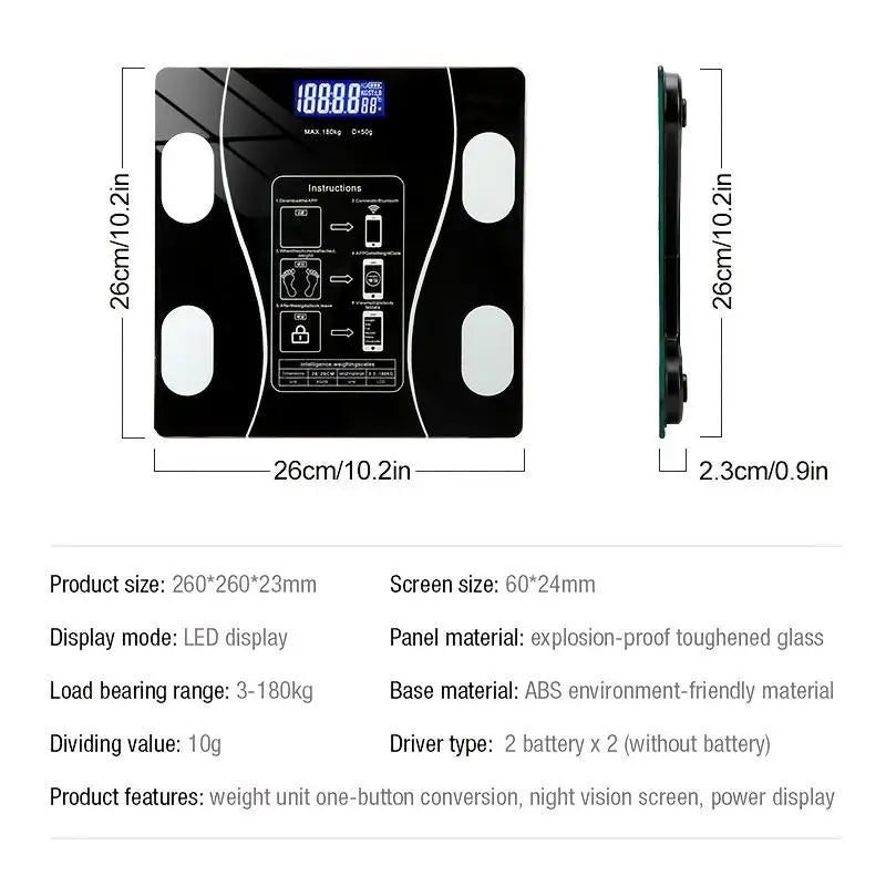 Smart Body Fat Scale – Wireless Digital Weight & Body Composition Analyzer
