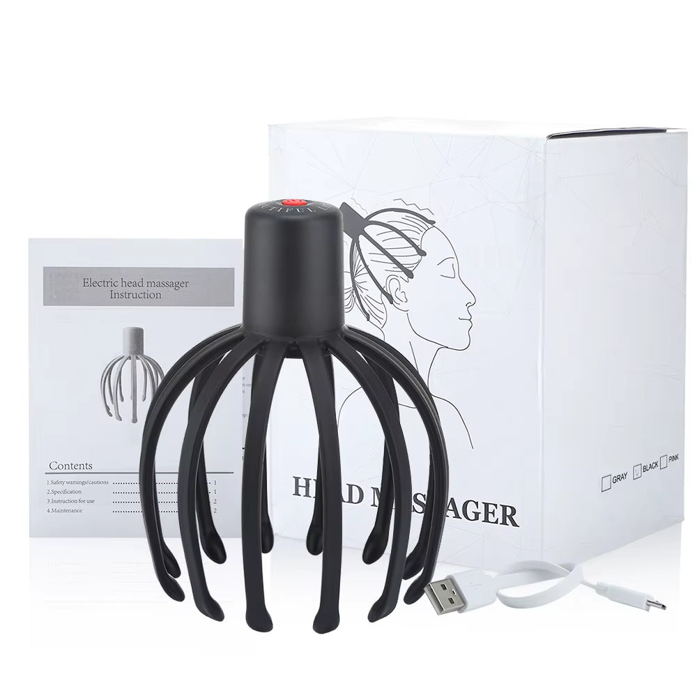 Electric Octopus Claw Scalp Massager – Vibrating Stress Relief Head Spa