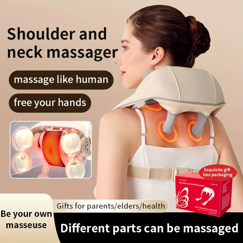 Electric Heat Neck Massage Shawl Shiatsu Kneading Cervical Spine Massager
