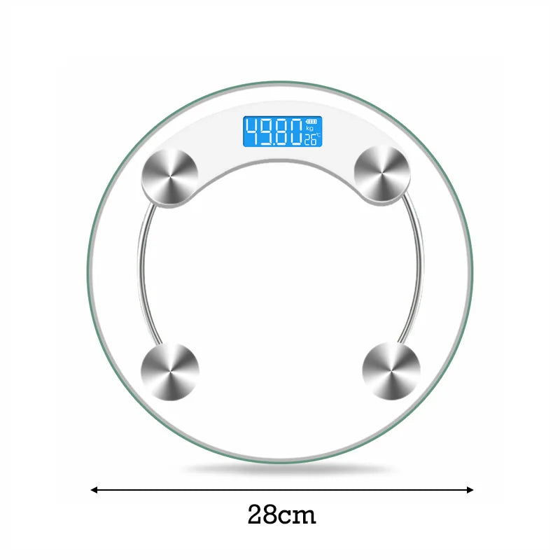 Round Digital Body Weight Scale – Precision LCD Bathroom Scale with Tempered Glass
