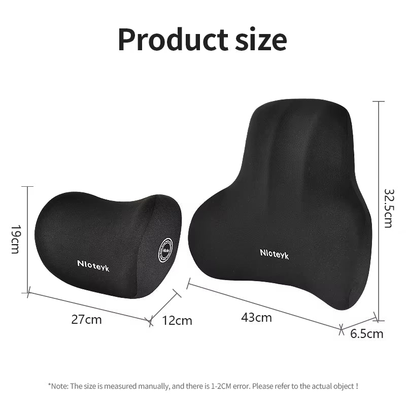 Car Memory Foam Neck & Lumbar Cushion – Ultimate Driving Comfort