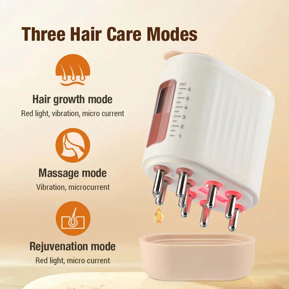 Electric Scalp Massager Comb – LED Red Light Therapy & Nutrient Applicator for Hair Growth