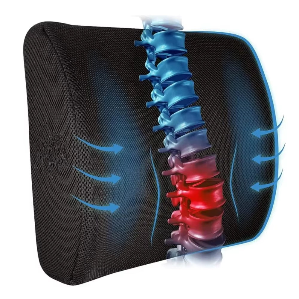 Memory Foam Lumbar Support Pillow – Ergonomic Back Relief Anywhere