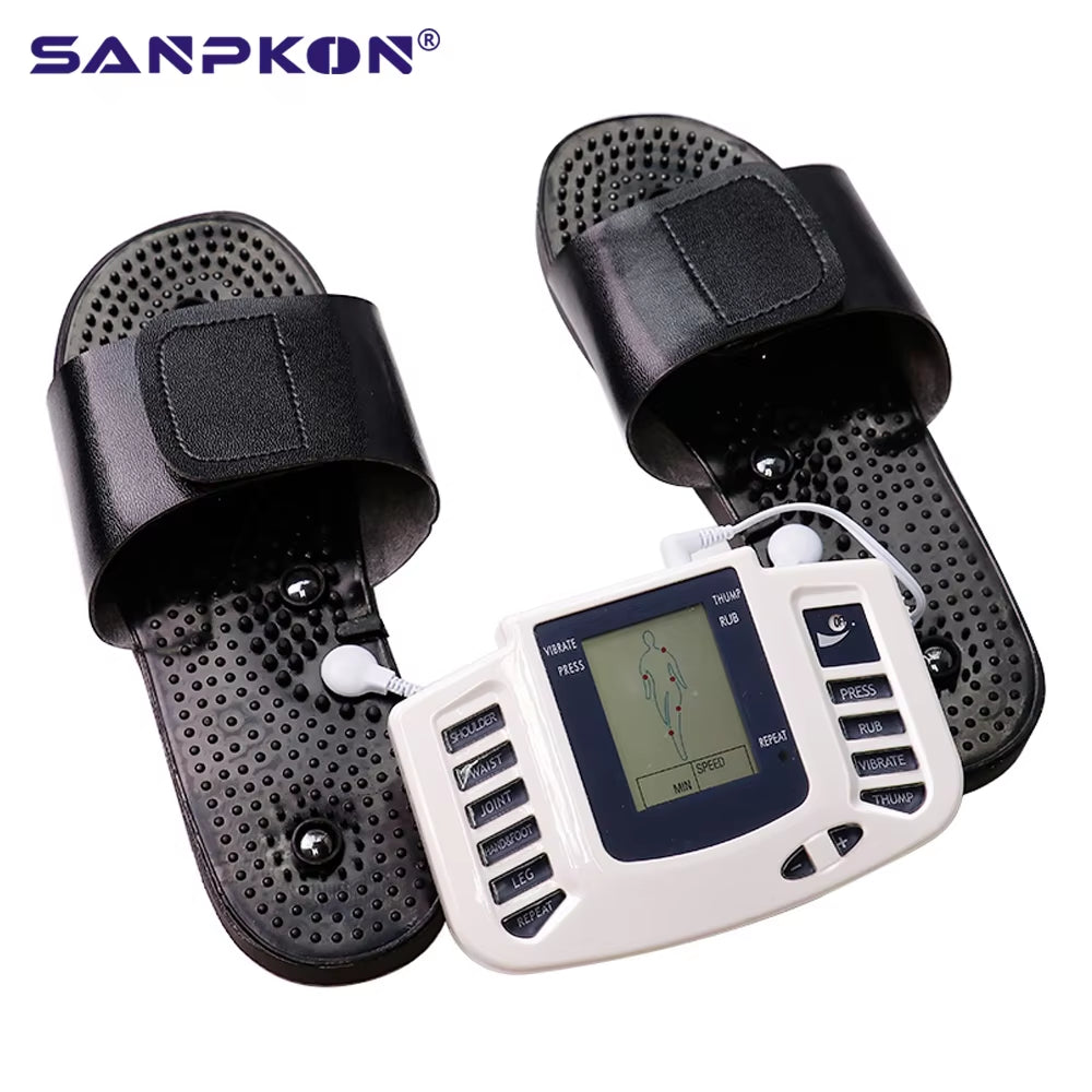 TENS EMS Muscle Stimulator & Slipper Massager – Acupuncture, Gua Sha, and Fat Burning Therapy