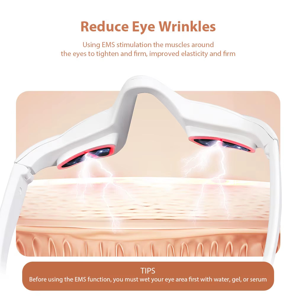Smart EMS Eye Massager – Red Light Therapy for Dark Circles, Eye Bags & Wrinkles