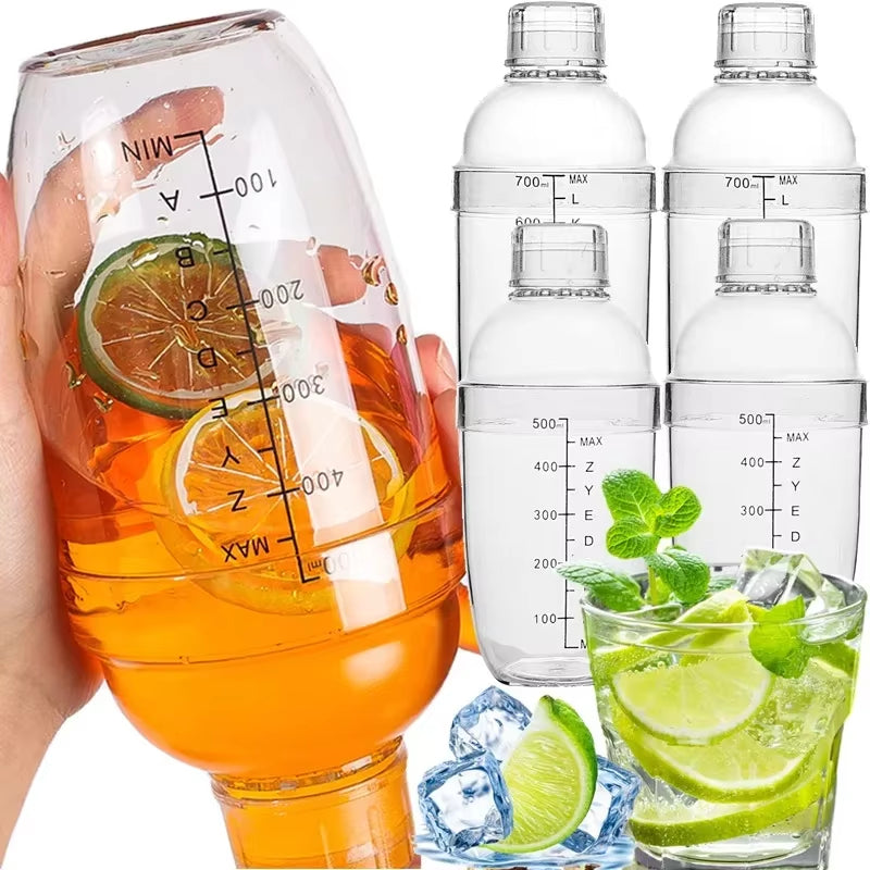 500ML / 700ML Transparent Cocktail Shaker – Perfect for Home and Bar Use