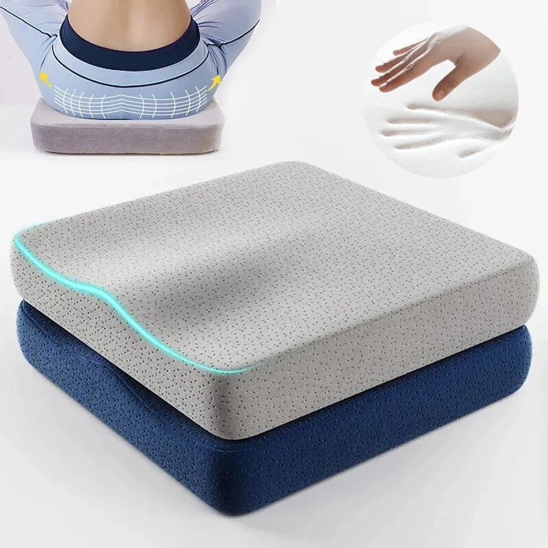 Ergonomic Memory Foam Office Cushion – Tailbone & Hemorrhoid Relief