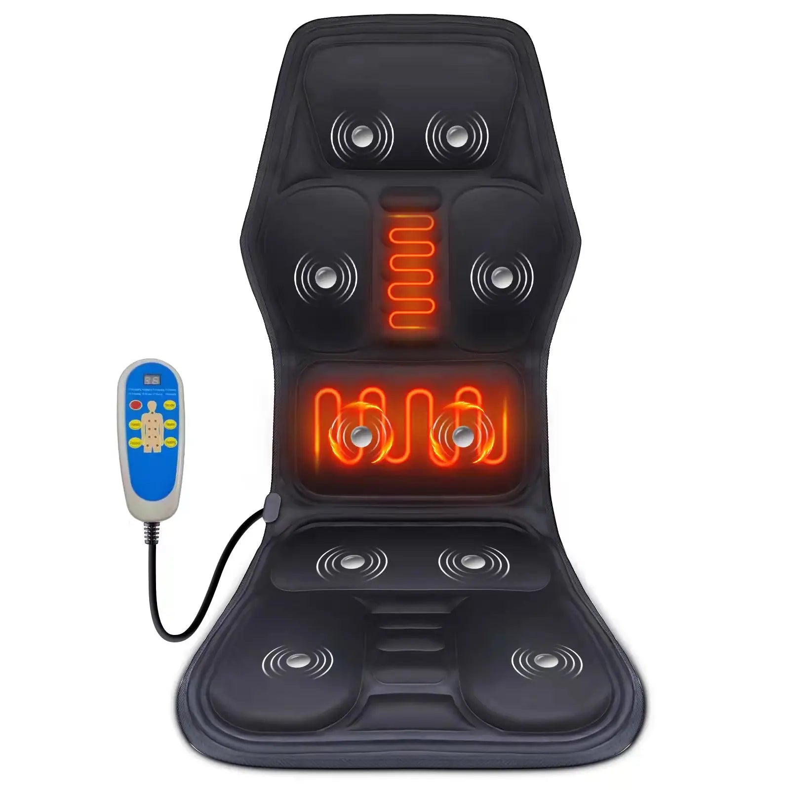 10 Head Full Body Electric Vibrating Massage Mat – For Car, Office & Home Use