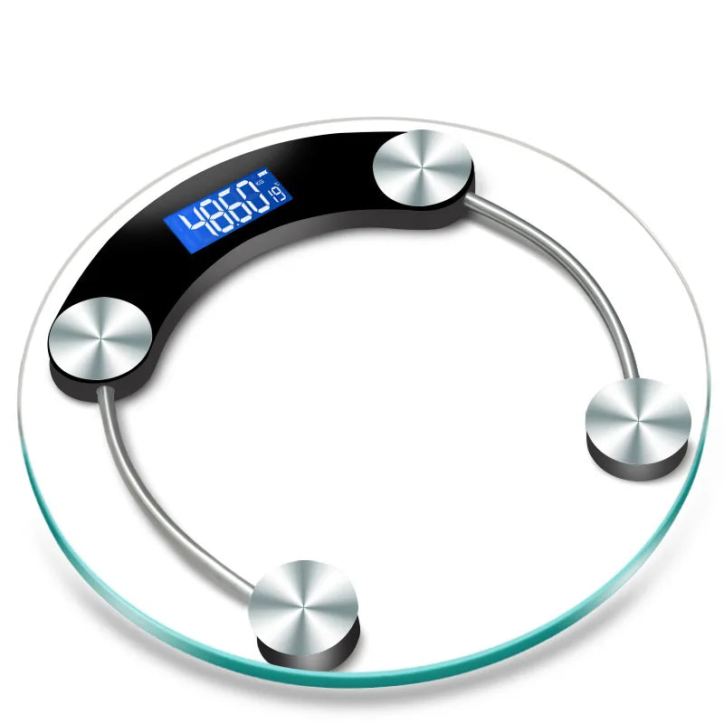 Round Digital Body Weight Scale – Precision LCD Bathroom Scale with Tempered Glass
