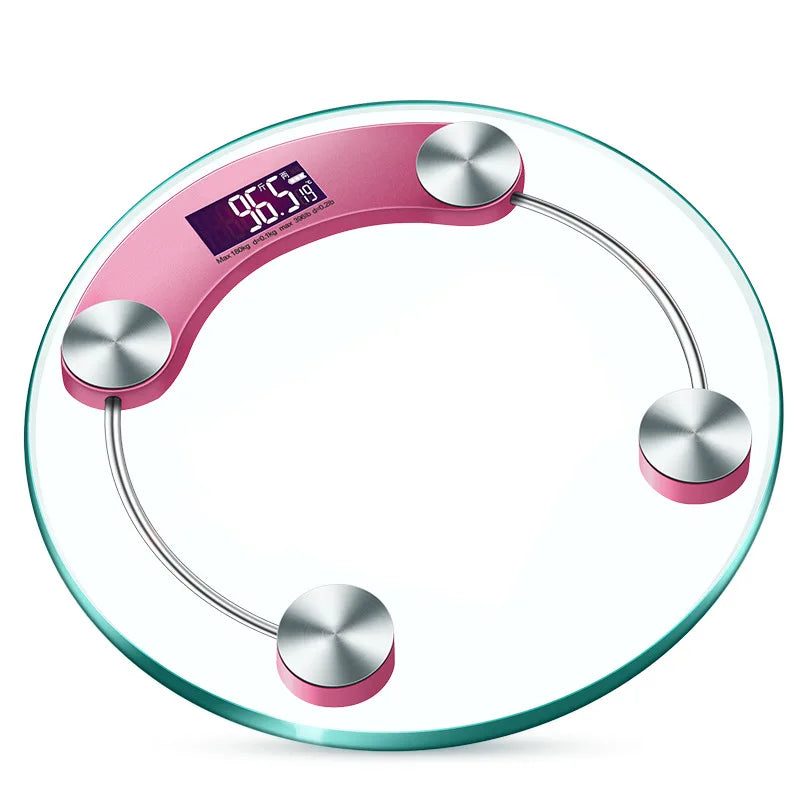 Round Digital Body Weight Scale – Precision LCD Bathroom Scale with Tempered Glass