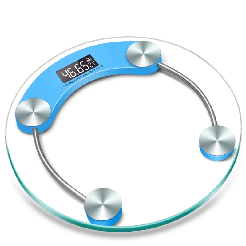 Round Digital Body Weight Scale – Precision LCD Bathroom Scale with Tempered Glass