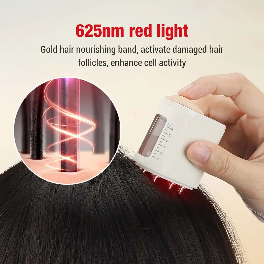 Electric Scalp Massager Comb – LED Red Light Therapy & Nutrient Applicator for Hair Growth
