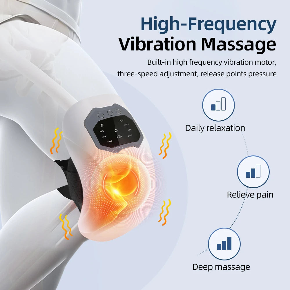 Electric Knee Massager – Infrared Heat, Vibration & Airbag Therapy for Pain Relief & Joint Support